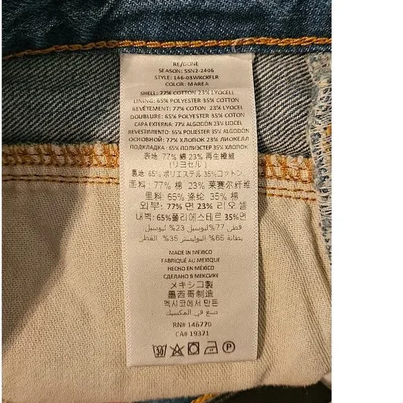 NWT RE/DONE Mid-Rise Kick Flare Solid Women's Jeans in Marea Size 28 - Picture 9 of 13